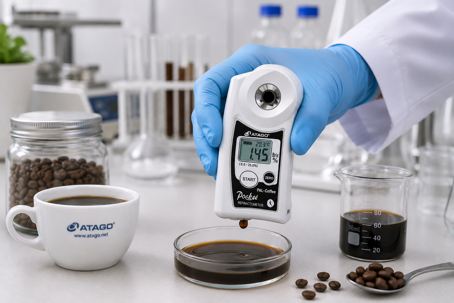 Atago PAL-Coffee refractometer for coffee Brix testing
